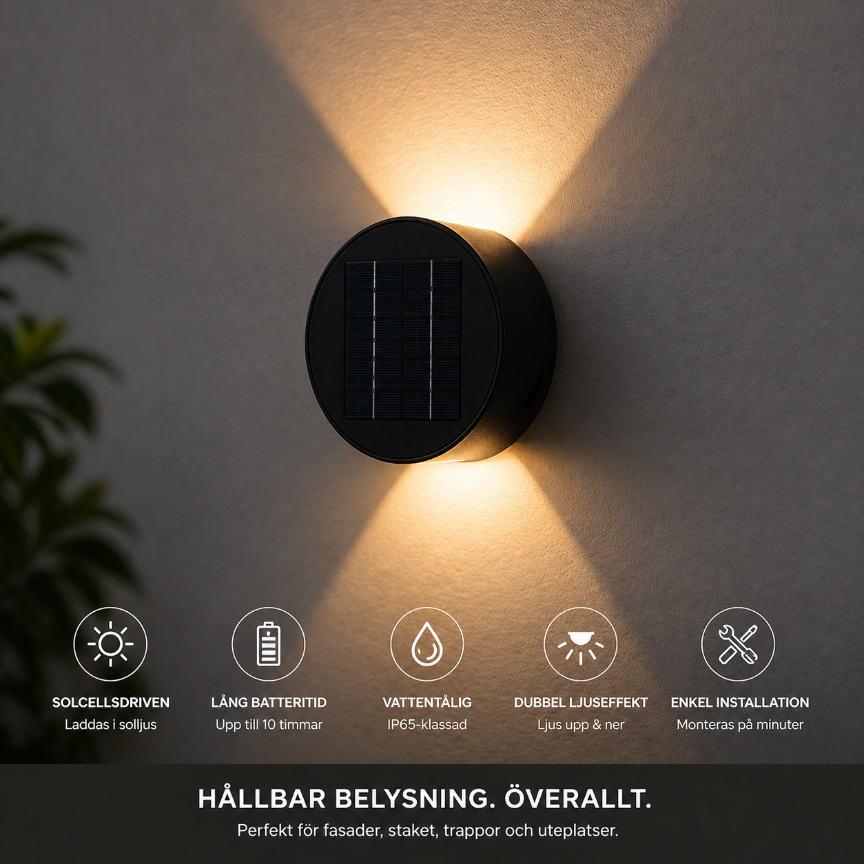 Solkrets | Solar Wandlamp met 360° Rotatie (2-pack)